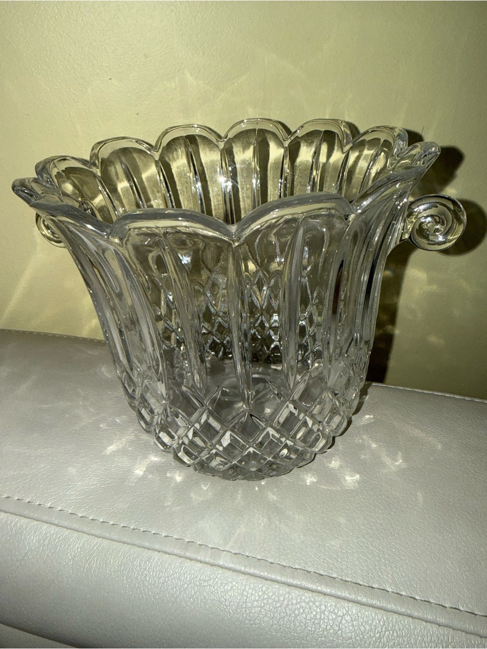 Gorham Clear Cut Glass ice bucket or wine chiller